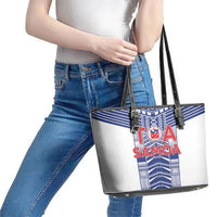 Rugby Toa Samoa Leather Tote Bag Samoan Tatau White Version LT05 - Polynesian Pride