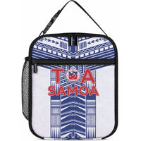Rugby Toa Samoa Lunch Bag Samoan Tatau White Version LT05 10.2 × 8.3 × 4.3 inch White - Polynesian Pride