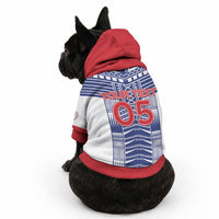 Custom Rugby Toa Samoa Pet Hoodie Samoan Tatau White Version LT05 - Polynesian Pride