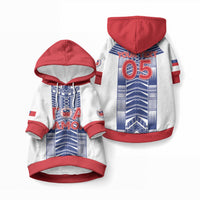 Custom Rugby Toa Samoa Pet Hoodie Samoan Tatau White Version LT05 Pullover White - Polynesian Pride