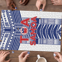 Rugby Toa Samoa Puzzle Samoan Tatau White Version LT05 - Polynesian Pride