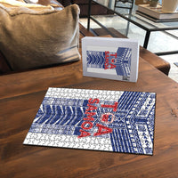 Rugby Toa Samoa Puzzle Samoan Tatau White Version LT05 - Polynesian Pride