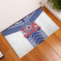 Rugby Toa Samoa Rubber Doormat Samoan Tatau White Version LT05 - Polynesian Pride