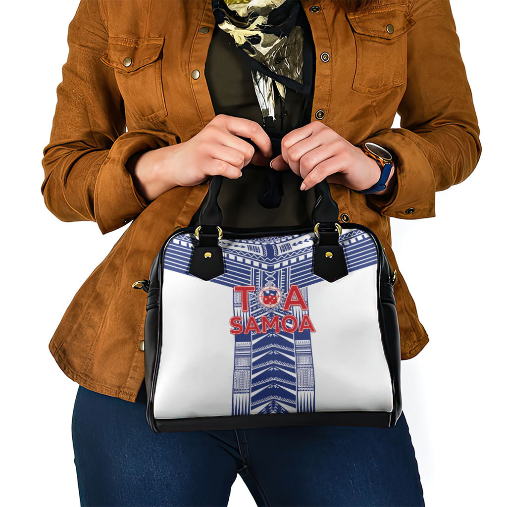 Rugby Toa Samoa Shoulder Handbag Samoan Tatau White Version LT05 - Polynesian Pride