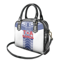 Rugby Toa Samoa Shoulder Handbag Samoan Tatau White Version LT05 - Polynesian Pride