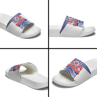Rugby Toa Samoa Slide Sandals Samoan Tatau White Version LT05 - Polynesian Pride