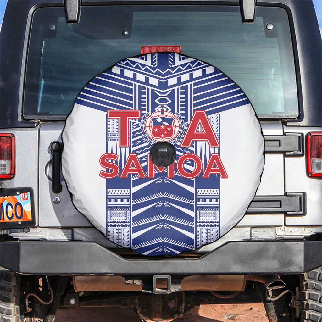 Rugby Toa Samoa Spare Tire Cover Samoan Tatau White Version LT05 White - Polynesian Pride