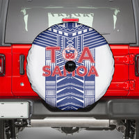 Rugby Toa Samoa Spare Tire Cover Samoan Tatau White Version LT05 - Polynesian Pride
