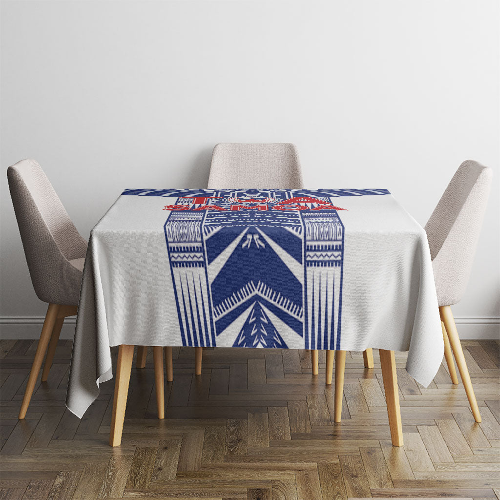 Rugby Toa Samoa Tablecloth Samoan Tatau White Version LT05 - Polynesian Pride