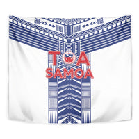 Rugby Toa Samoa Tapestry Samoan Tatau White Version LT05 - Polynesian Pride