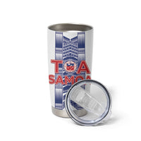 Custom Rugby Toa Samoa Tumbler Cup Samoan Tatau White Version LT05 - Polynesian Pride