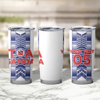 Custom Rugby Toa Samoa Tumbler Cup Samoan Tatau White Version LT05 - Polynesian Pride