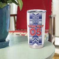 Custom Rugby Toa Samoa Tumbler Cup Samoan Tatau White Version LT05 - Polynesian Pride