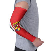 Custom 2026 Tonga Rugby XIII Arm Sleeves Sporty Style LT05 - Polynesian Pride