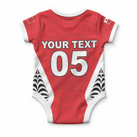 Custom 2026 Tonga Rugby XIII Baby Onesie Sporty Style LT05 - Polynesian Pride
