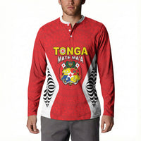 Custom 2026 Tonga Rugby XIII Button Sweatshirt Sporty Style LT05 - Polynesian Pride