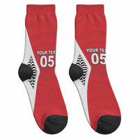 Custom 2026 Tonga Rugby XIII Crew Socks Sporty Style LT05 - Polynesian Pride