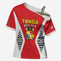 Custom 2026 Tonga Rugby XIII Cross Shoulder Shirt Sporty Style LT05 Female Red - Polynesian Pride