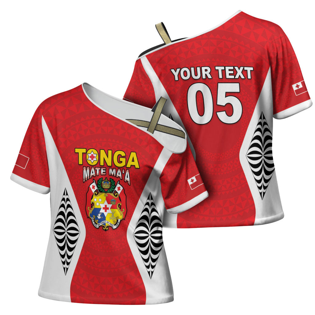 Custom 2026 Tonga Rugby XIII Cross Shoulder Shirt Sporty Style LT05 - Polynesian Pride