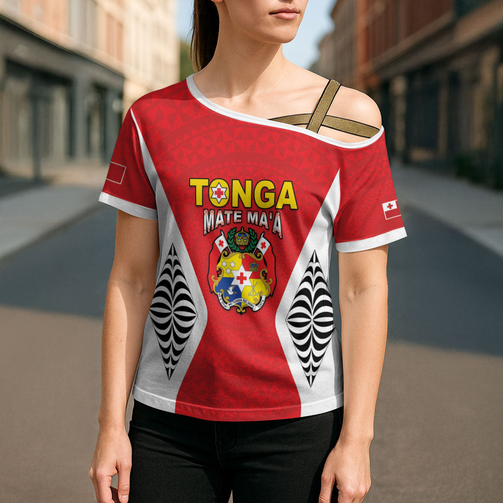 Custom 2026 Tonga Rugby XIII Cross Shoulder Shirt Sporty Style LT05 - Polynesian Pride