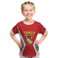 Custom 2026 Tonga Rugby XIII Kid T Shirt Sporty Style LT05 Red - Polynesian Pride