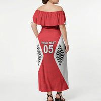 Custom 2026 Tonga Rugby XIII Off Shoulder Maxi Dress Sporty Style LT05 - Polynesian Pride
