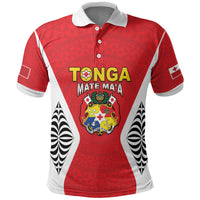 Custom 2026 Tonga Rugby XIII Polo Shirt Sporty Style LT05 Red - Polynesian Pride