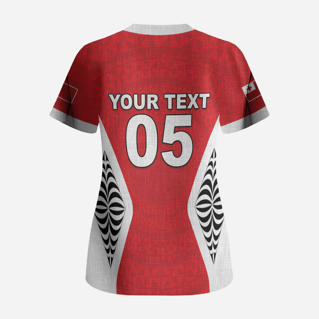 Custom 2026 Tonga Rugby XIII Scrub Top Sporty Style LT05 - Polynesian Pride