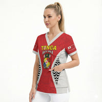 Custom 2026 Tonga Rugby XIII Scrub Top Sporty Style LT05 - Polynesian Pride