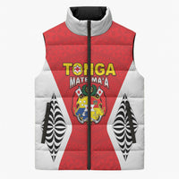 Custom 2026 Tonga Rugby XIII Sleeveless Puffer Jacket Sporty Style LT05 Unisex Red - Polynesian Pride