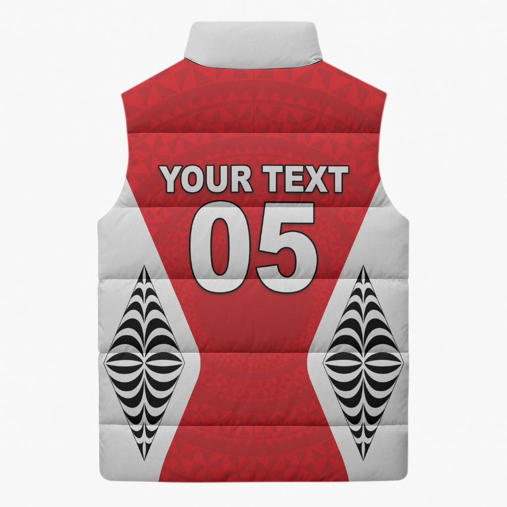 Custom 2026 Tonga Rugby XIII Sleeveless Puffer Jacket Sporty Style LT05 - Polynesian Pride