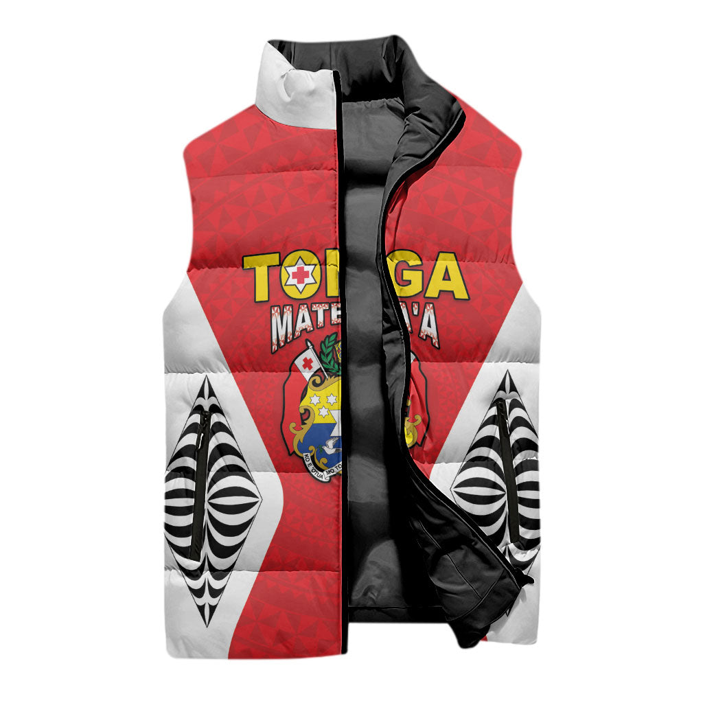 Custom 2026 Tonga Rugby XIII Sleeveless Puffer Jacket Sporty Style LT05 - Polynesian Pride