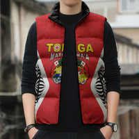 Custom 2026 Tonga Rugby XIII Sleeveless Puffer Jacket Sporty Style LT05 - Polynesian Pride