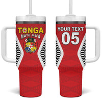 Custom 2026 Tonga Rugby XIII Tumbler With Handle Sporty Style LT05 One Size: 40 oz Red - Polynesian Pride