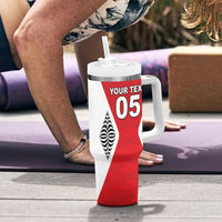 Custom 2026 Tonga Rugby XIII Tumbler With Handle Sporty Style LT05 - Polynesian Pride
