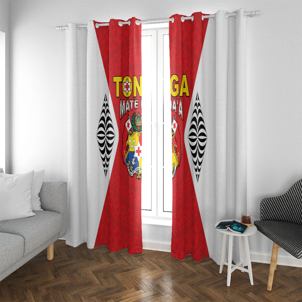 2026 Tonga Rugby XIII Window Curtain Sporty Style LT05 With Grommets Red - Polynesian Pride