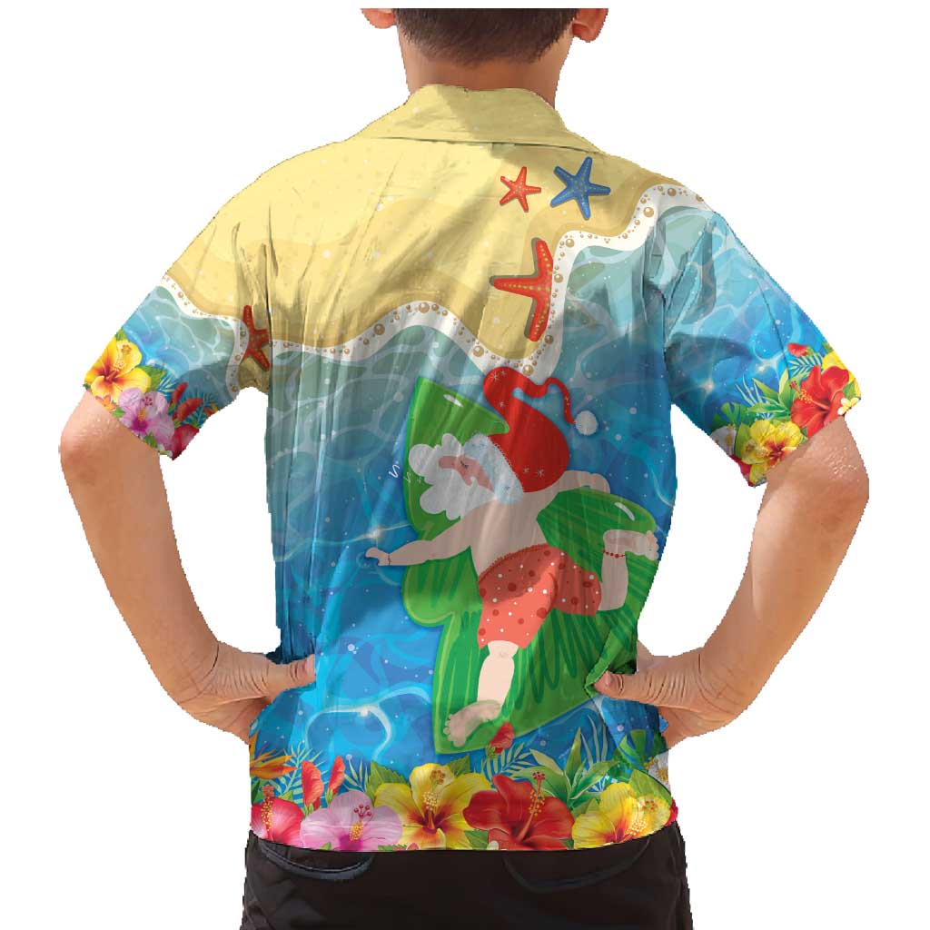 Christmas In Hawaii Family Matching Mermaid Dress and Hawaiian Shirt Tis The Sea Sun LT05 - Polynesian Pride