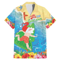 Christmas In Hawaii Family Matching Mermaid Dress and Hawaiian Shirt Tis The Sea Sun LT05 Dad's Shirt - Short Sleeve Blue - Polynesian Pride