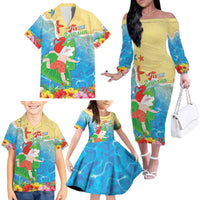 Christmas In Hawaii Family Matching Off The Shoulder Long Sleeve Dress and Hawaiian Shirt Tis The Sea Sun LT05 - Polynesian Pride