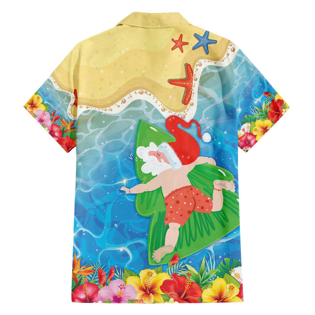 Christmas In Hawaii Family Matching Off Shoulder Short Dress and Hawaiian Shirt Tis The Sea Sun LT05 - Polynesian Pride