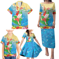 Christmas In Hawaii Family Matching Puletasi and Hawaiian Shirt Tis The Sea Sun LT05 - Polynesian Pride