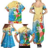 Christmas In Hawaii Family Matching Summer Maxi Dress and Hawaiian Shirt Tis The Sea Sun LT05 - Polynesian Pride