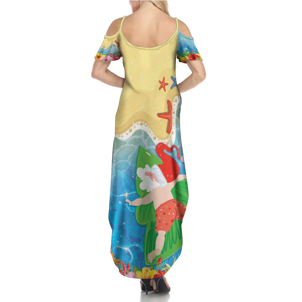 Christmas In Hawaii Family Matching Summer Maxi Dress and Hawaiian Shirt Tis The Sea Sun LT05 - Polynesian Pride