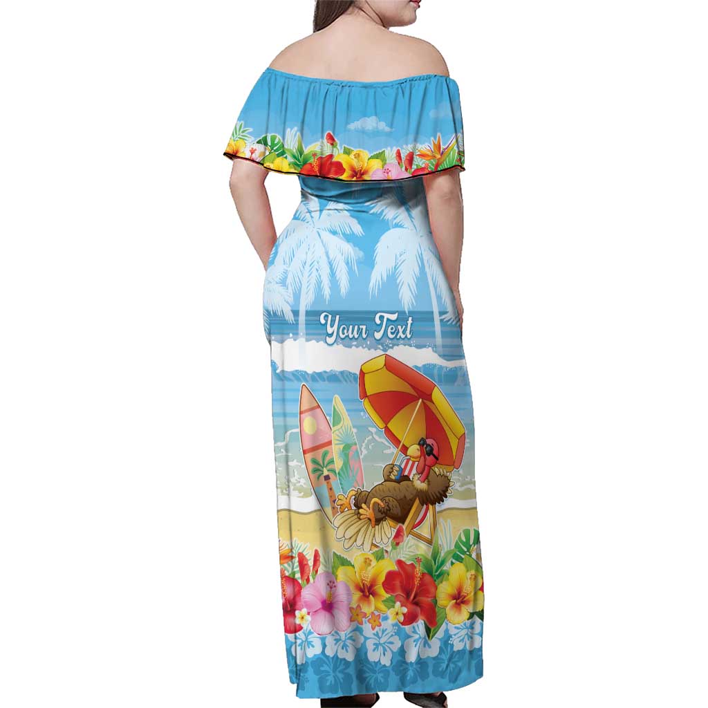 Personalised Hawaii Funny Thanksgiving Family Matching Off Shoulder Maxi Dress and Hawaiian Shirt Thankful From The Beach LT05 - Polynesian Pride