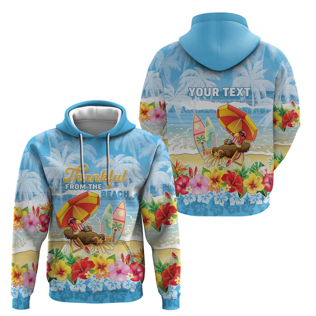 Personalised Hawaii Funny Thanksgiving Hoodie Thankful From The Beach
