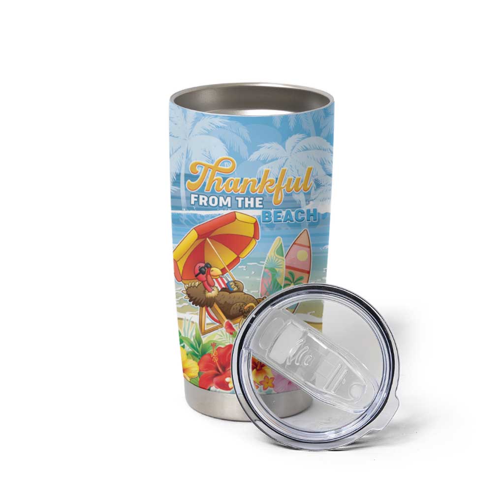 Personalised Hawaii Funny Thanksgiving Tumbler Cup Thankful From The Beach