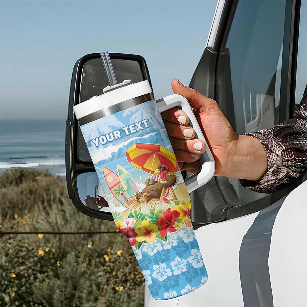 Personalised Hawaii Funny Thanksgiving Tumbler With Handle Thankful From The Beach
