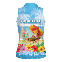 Personalised Hawaii Funny Thanksgiving Women Sleeveless Polo Shirt Thankful From The Beach