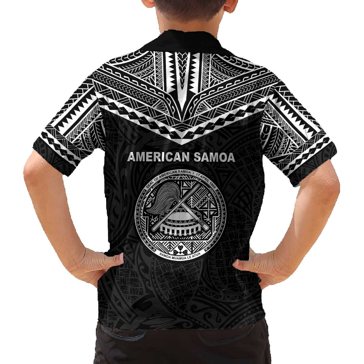 American Samoa MLK Day Family Matching Off The Shoulder Long Sleeve Dress and Hawaiian Shirt Polynesian Style
