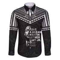 American Samoa MLK Day Family Matching Off The Shoulder Long Sleeve Dress and Hawaiian Shirt Polynesian Style